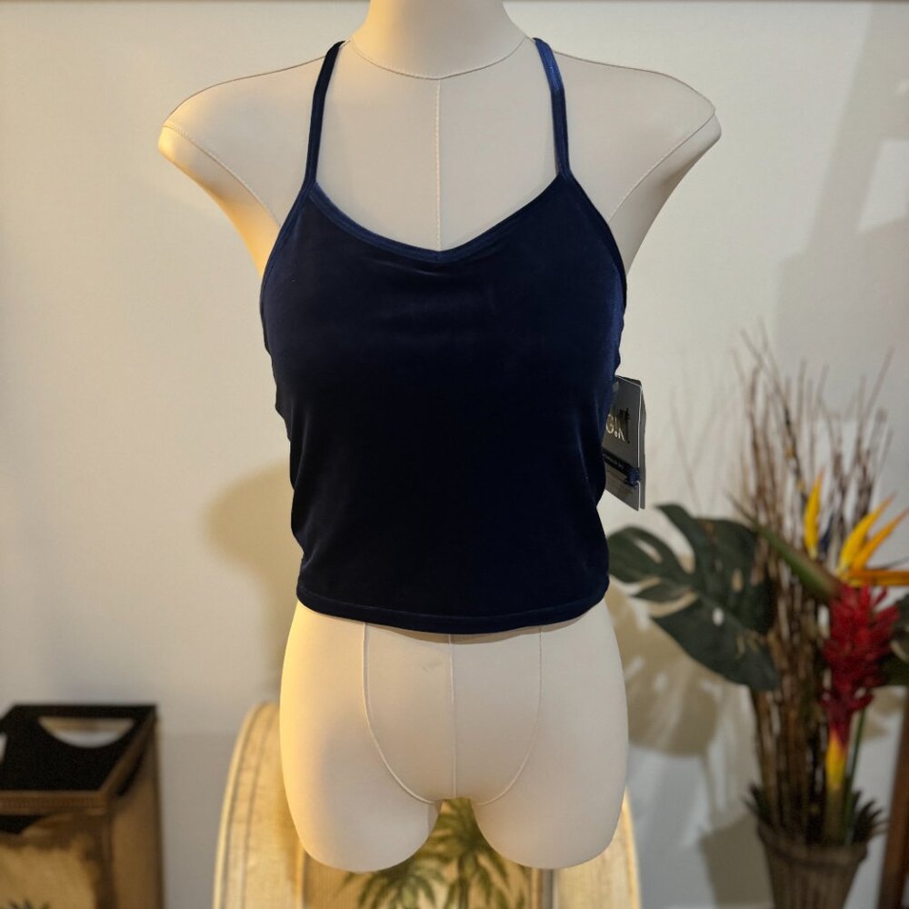 Athleta NWT Girl's ALL DAY VELVET LONGLINE BRA with Pads L/12 G/12 Royal Blue